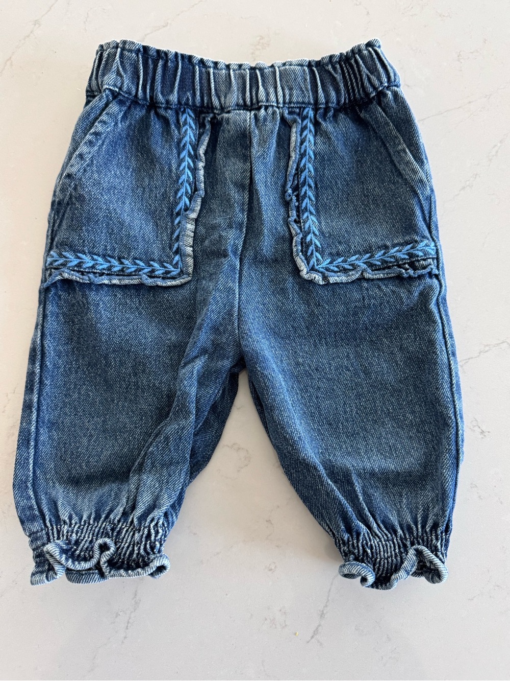 Emile et Ida Denim Jogger Pants in Blue